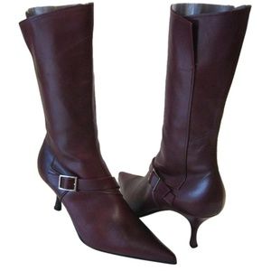 NEW Michel Perry Burgundy Mid Calf Boot
